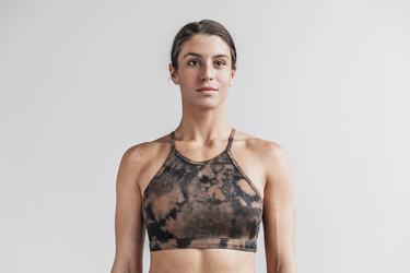 Nobull Halter Tie-Dye Women's Sports Bras Black | Australia (KY6413)